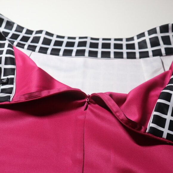 Eloquii Black White Pink Checked Skirt, Size 18, NWT - Picture 5 of 13